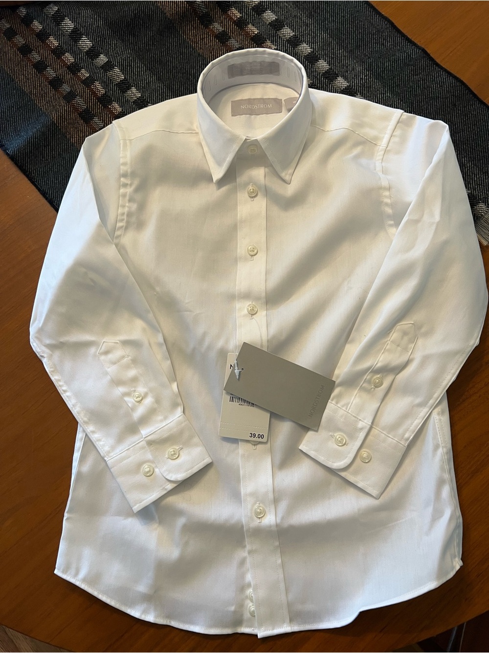White button down long sleeve shirt